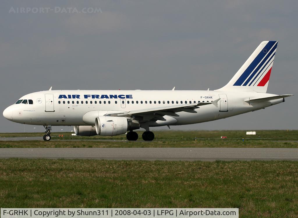 F-GRHK, 2000 Airbus A319-111 C/N 1190, Arriving from flight...