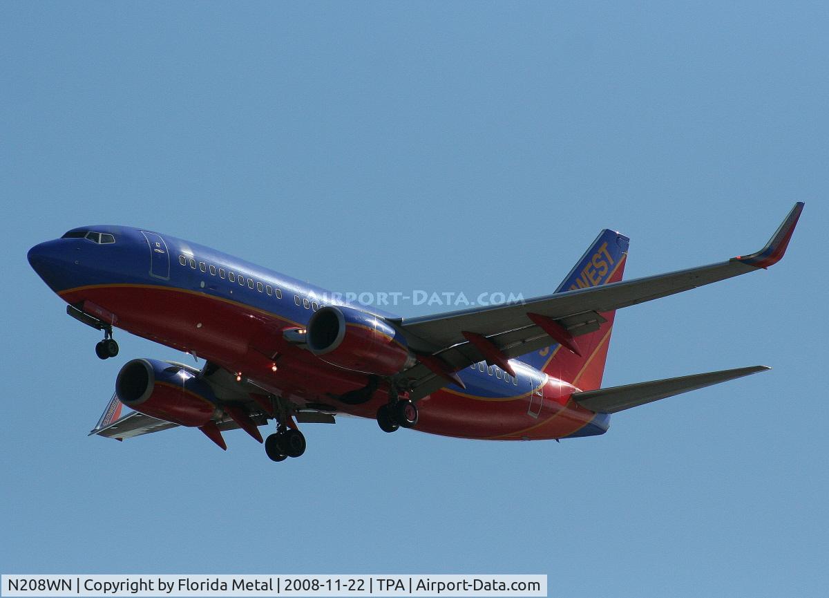N208WN, 2005 Boeing 737-7H4 C/N 29856, Southwest 737-700