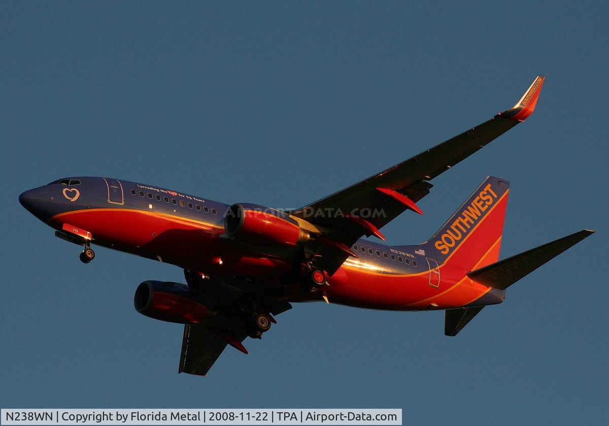 N238WN, 2005 Boeing 737-7H4 C/N 34713, Southwest 737-700