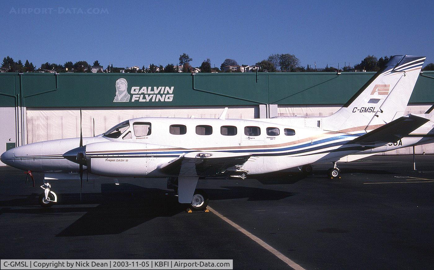 C-GMSL, 1981 Cessna 441 Conquest II C/N 441-0245, KBFI (Seen here as C-GMSL this airframe is currently registered N441PG as posted)