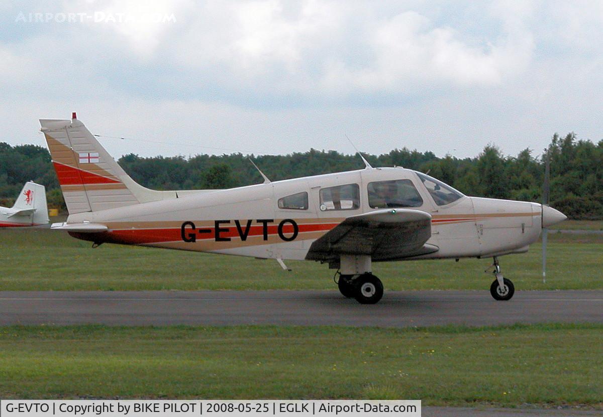 G-EVTO, 1980 Piper PA-28-161 Cherokee Warrior II C/N 28-8016271, TAXYING TO VISITING A/C PARK