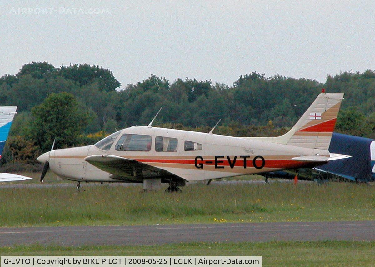 G-EVTO, 1980 Piper PA-28-161 Cherokee Warrior II C/N 28-8016271, TANGO OSCAR IN THE VISITING A/C PARK