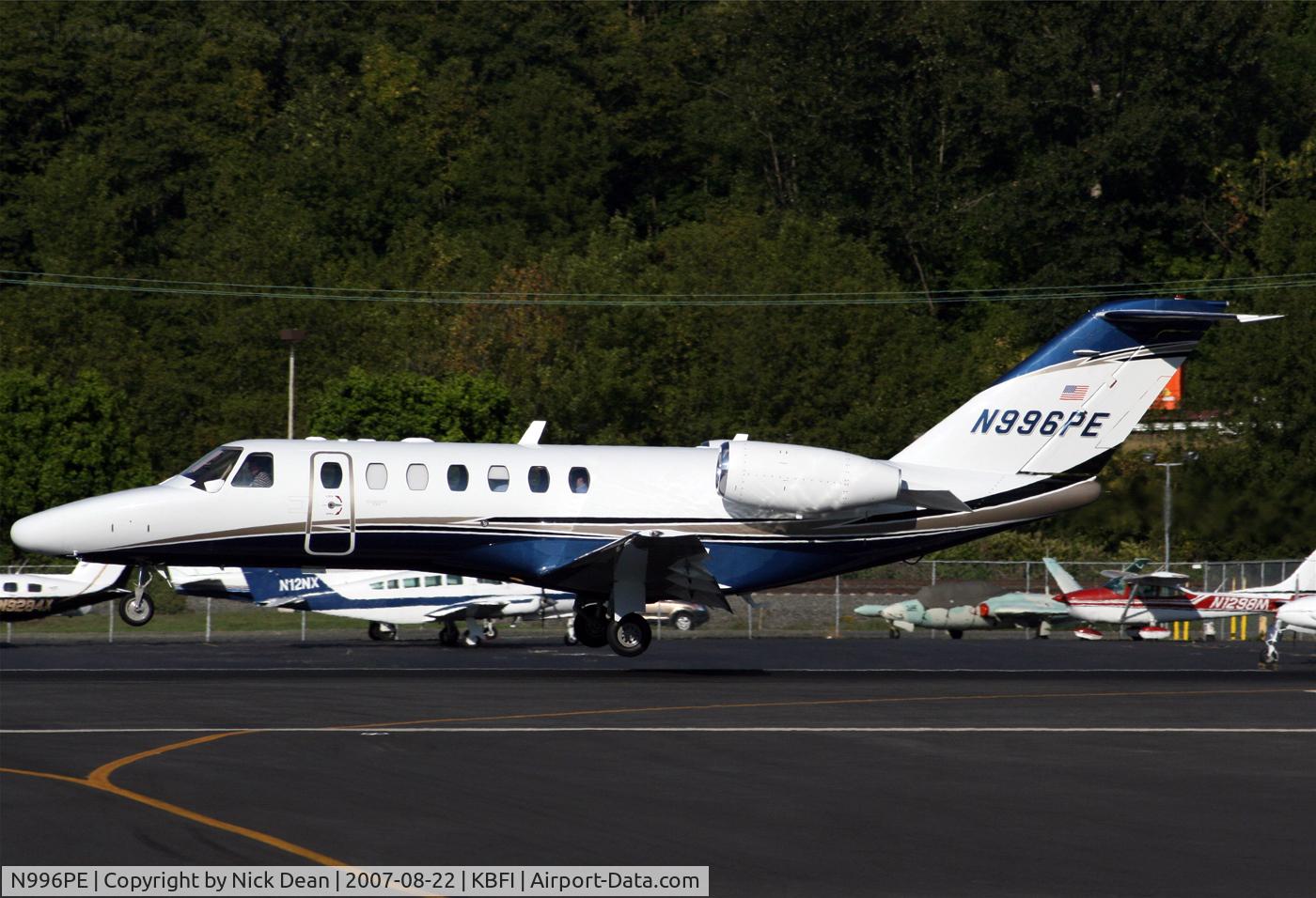 N996PE, 2007 Cessna 525B C/N 525B0170, KBFI