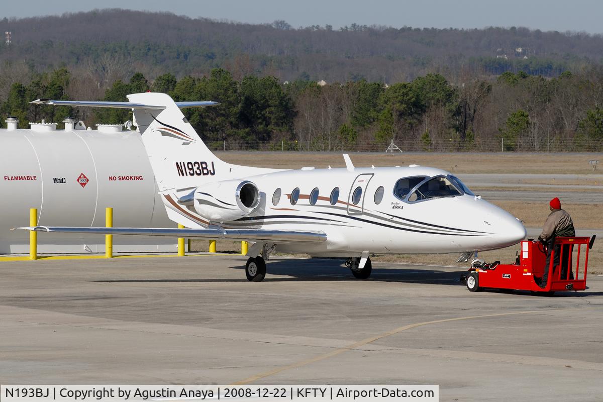 N193BJ, 1998 Raytheon Aircraft Company 400A C/N RK-193, Pulled out of the hangar to make room for another plane..