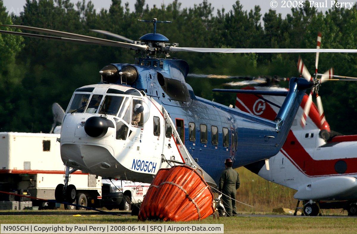 N905CH, 1973 Sikorsky S-61N C/N 61711, Putting her back on the ground