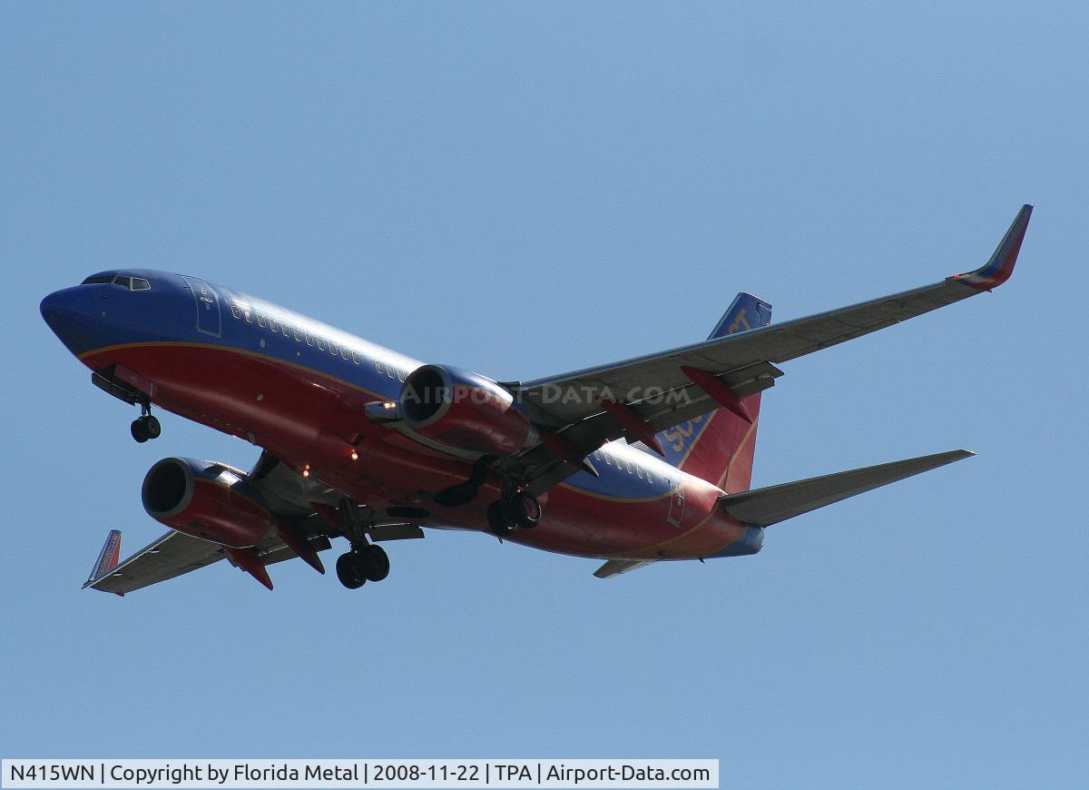 N415WN, 2001 Boeing 737-7H4 C/N 29836, Southwest 737-700