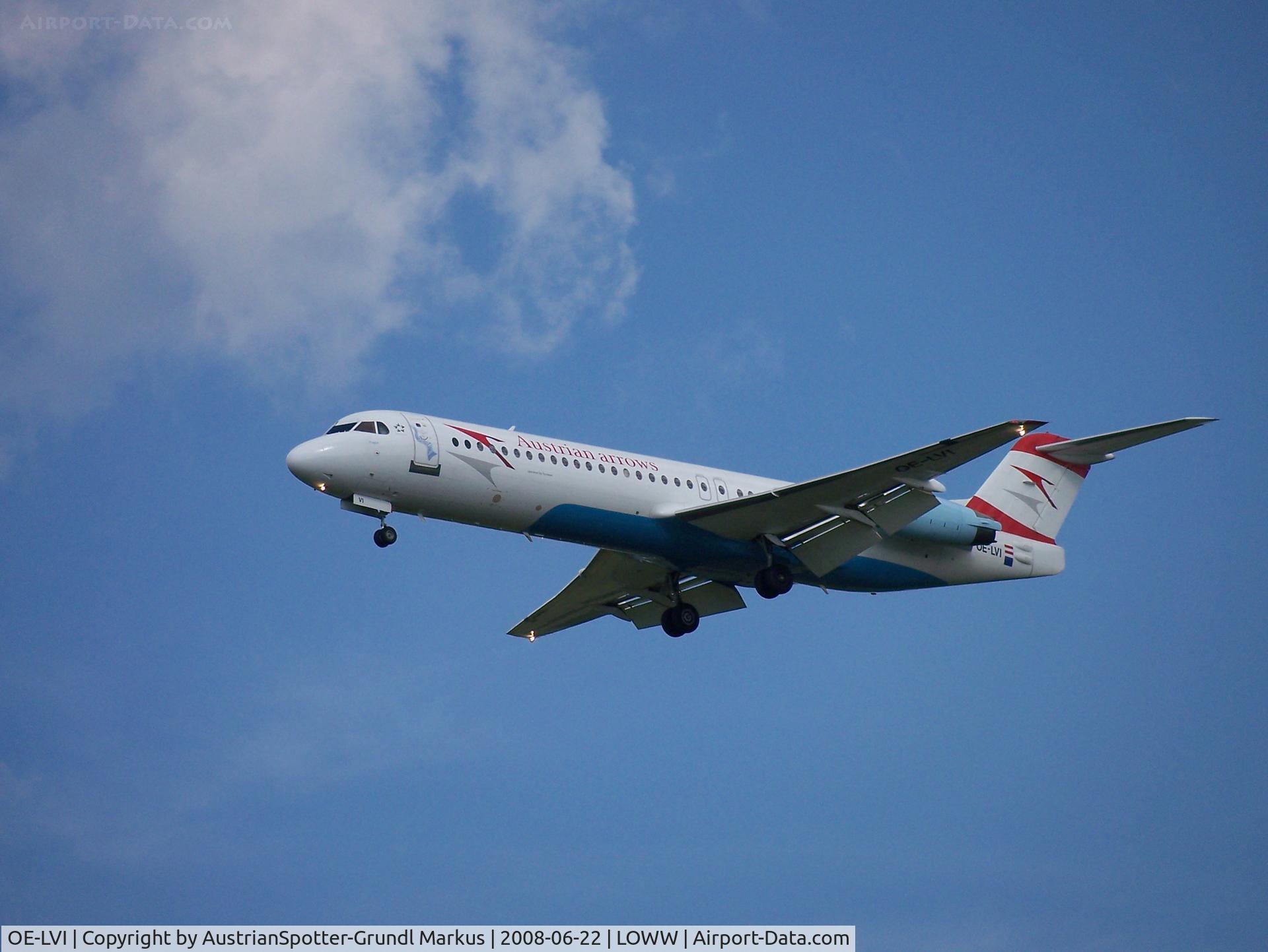OE-LVI, 1993 Fokker 100 (F-28-0100) C/N 11468, Austrian Arrows