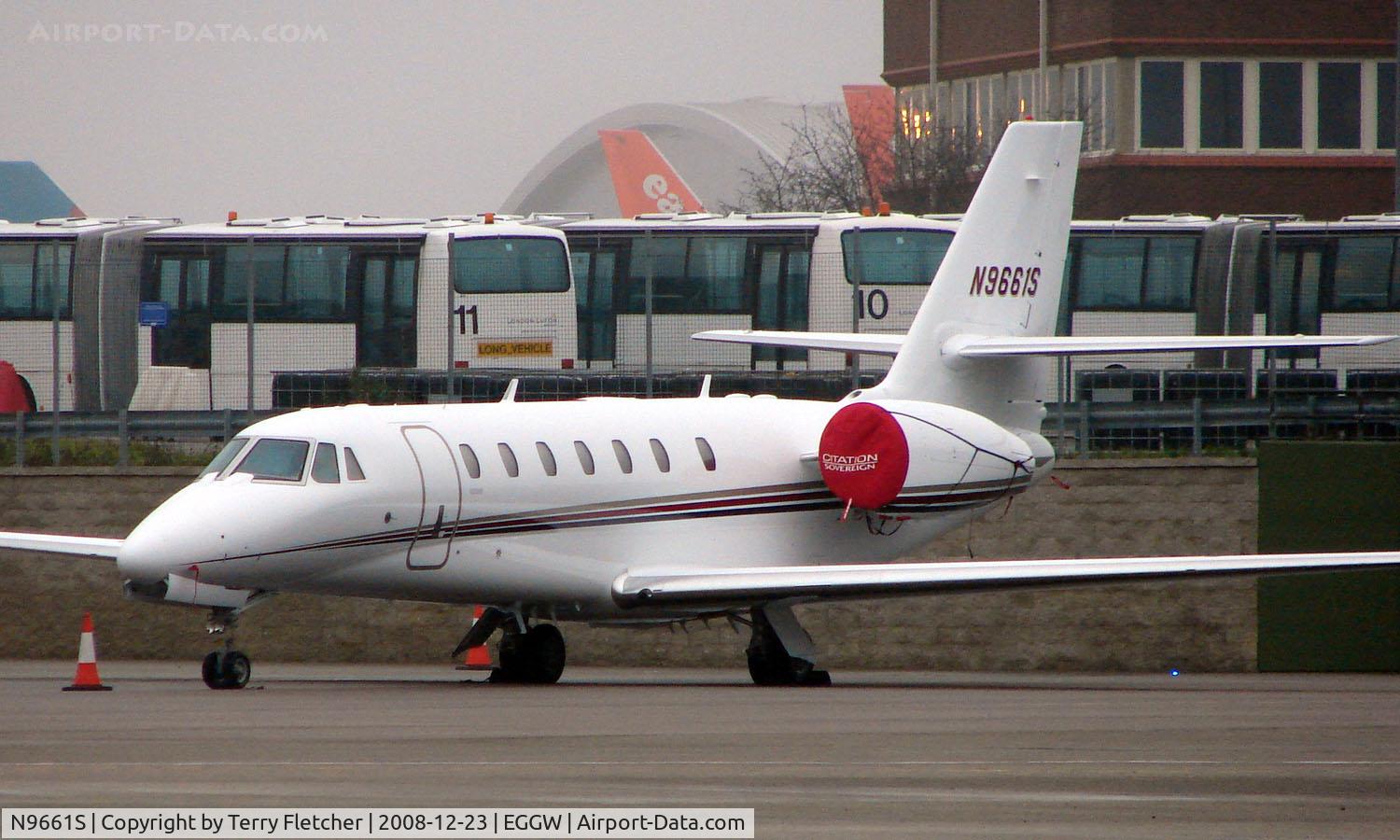 N9661S, 2008 Cessna 680 Citation Sovereign C/N 680-0247, New Cessna Sovereign passes through London Luton - believed to be destined for a customer in Saudi Arabia