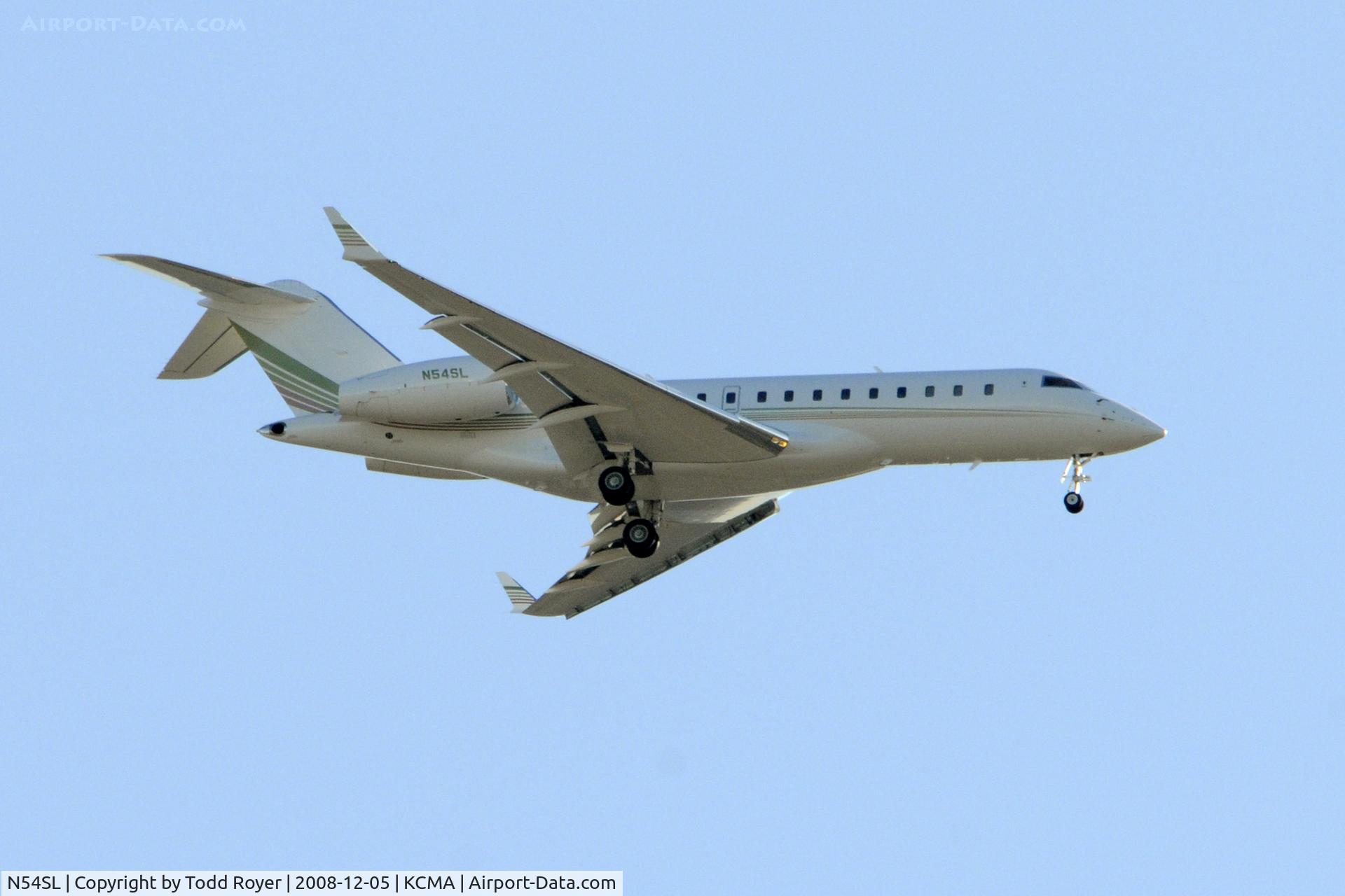 N54SL, Bombardier BD-700-1A10 Global Express C/N 9187, Backyard shot about 4 miles east of CMA