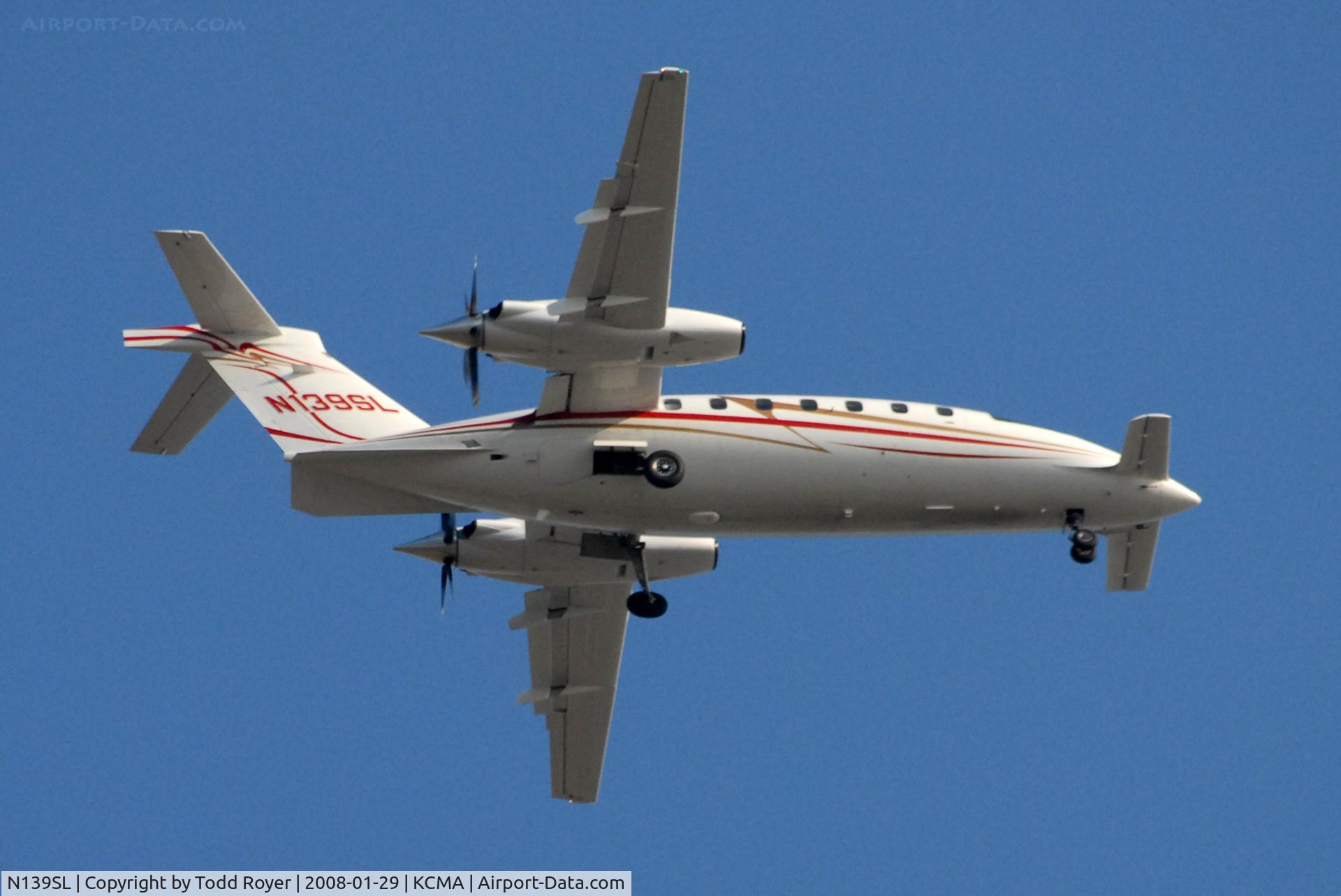 N139SL, 2005 Piaggio P-180 C/N 1104, Backyard shot about 4 miles east of CMA