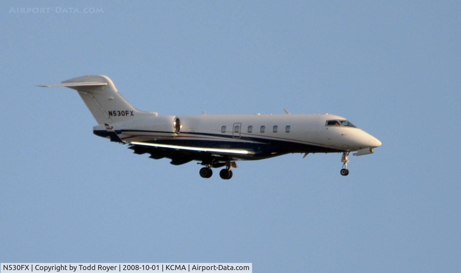 N530FX, 2007 Bombardier Challenger 300 (BD-100-1A10) C/N 20148, Backyard shot about 4 miles east of CMA