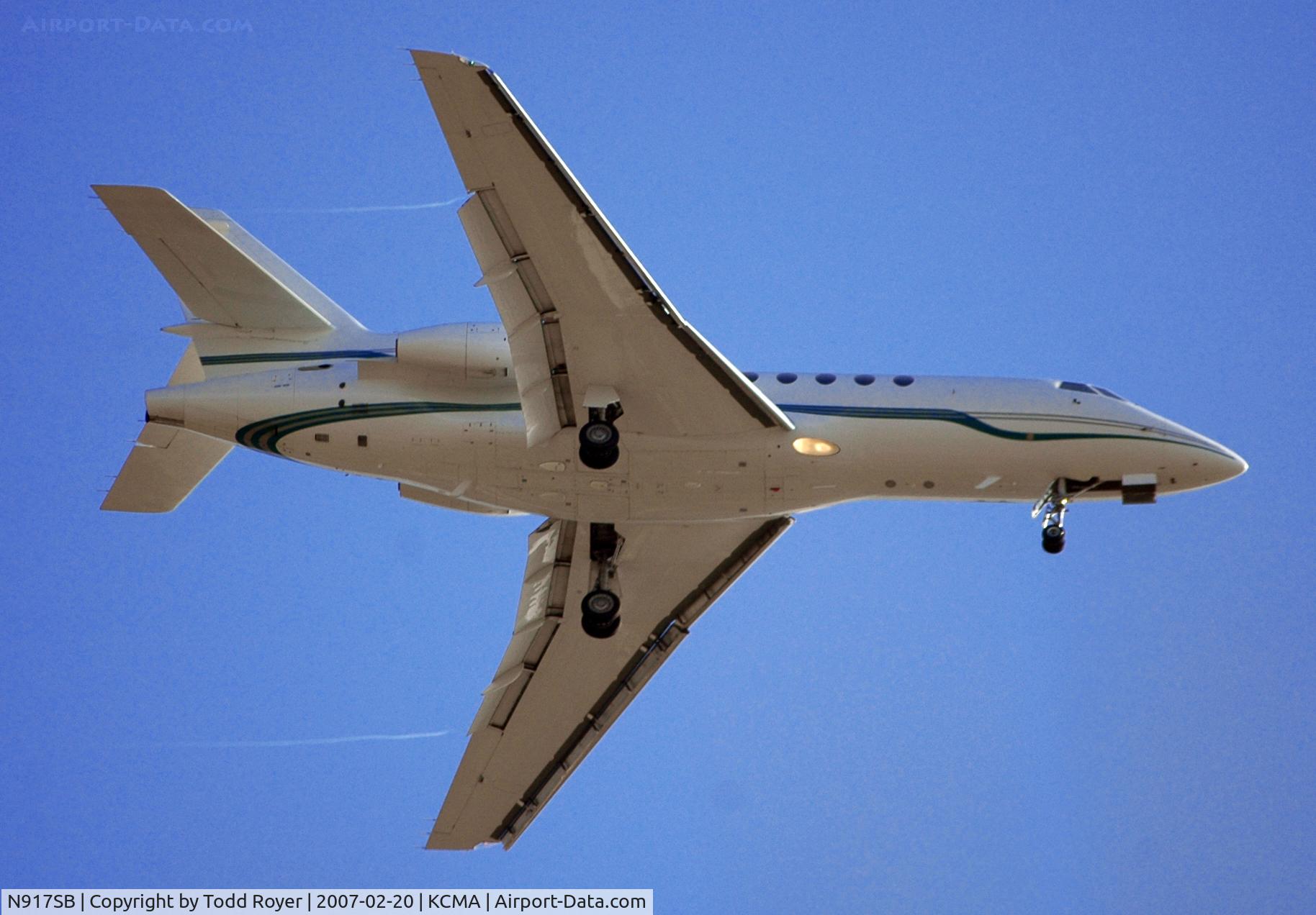 N917SB, 1980 Dassault-Breguet Falcon 50 C/N 14, Backyard shot about 4 miles east of CMA