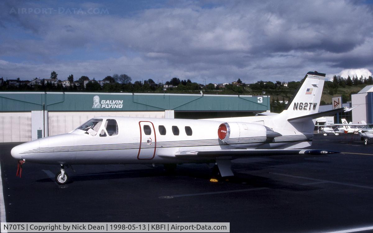 N70TS, 1975 Cessna 500 Citation C/N 500-0281, KBFI (Seen here as N62TW and currently registered as posted N70TS)