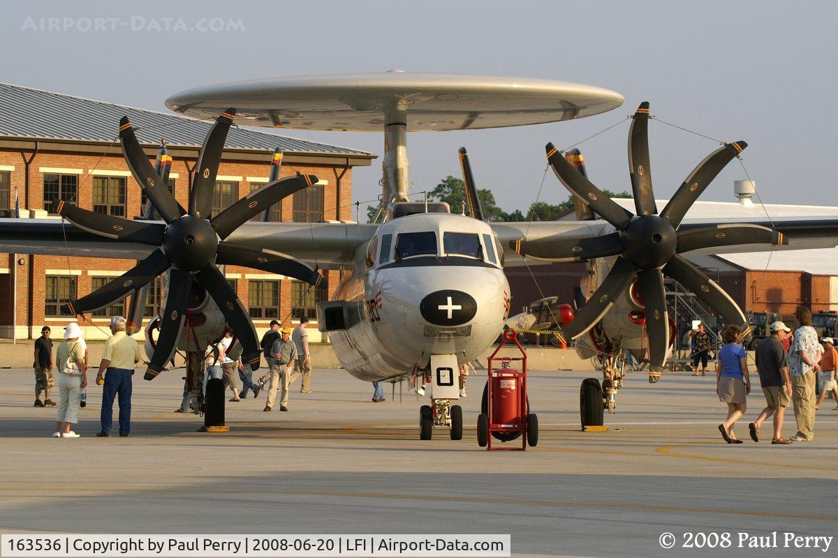 163536, Grumman E-2C-II Hawkeye C/N A52-124, The stalwart Hummer, showing off those wicked blades