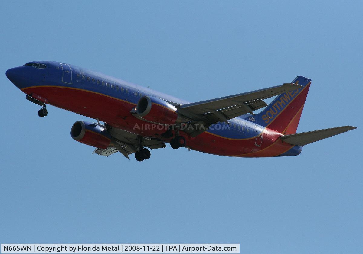 N665WN, 1986 Boeing 737-3Y0 C/N 23497, Southwest 737-300