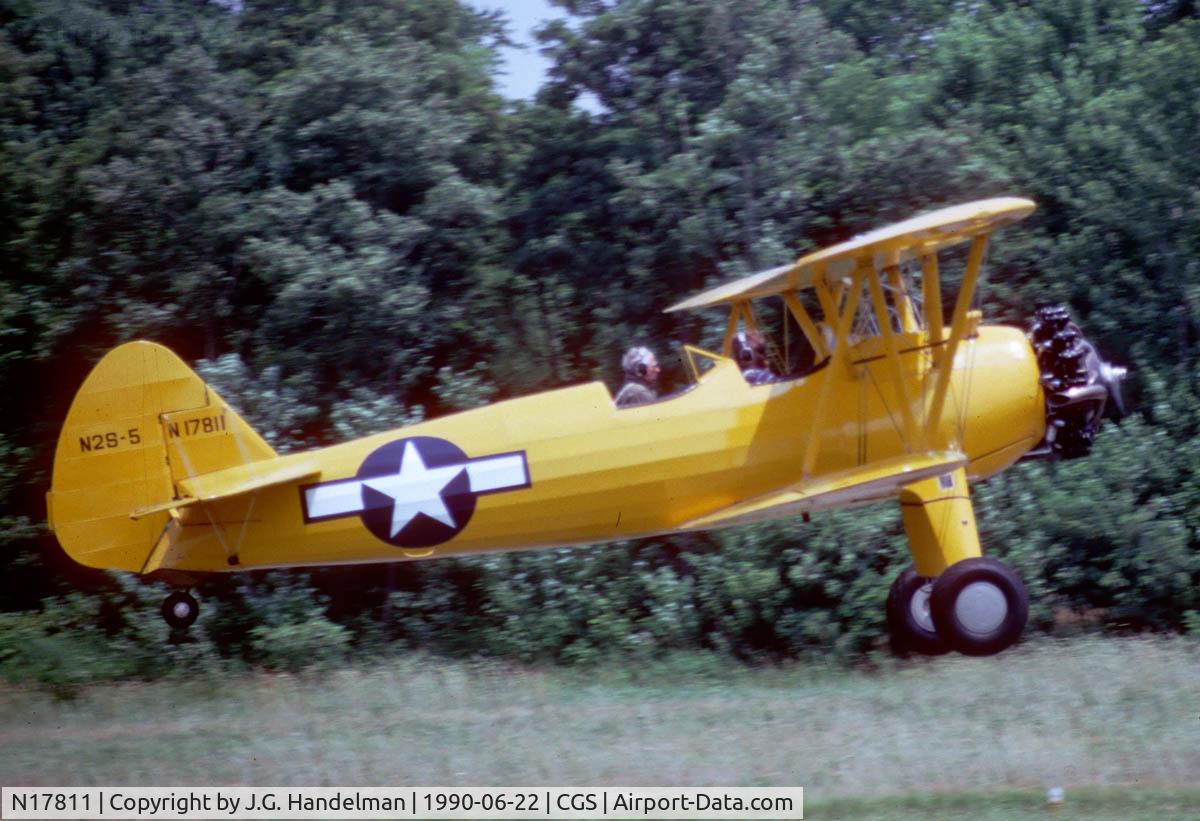 N17811, 1934 Boeing N2S-5 Kaydet (E75) C/N 75-08648, At College Park MD airport