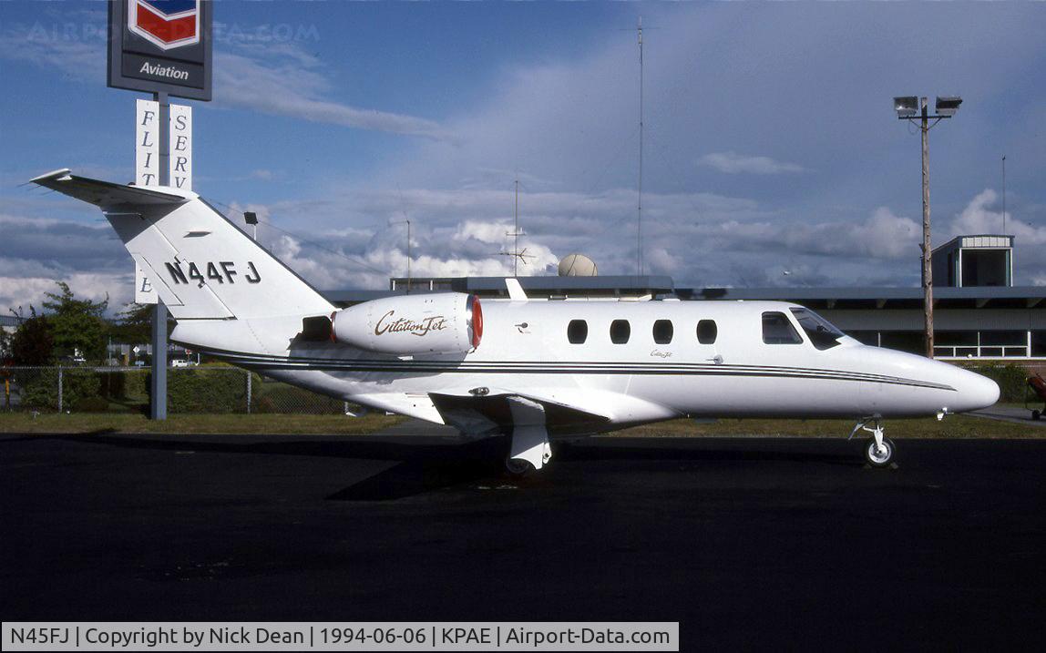 N45FJ, 1993 Cessna 525 C/N 525-0003, KPAE (Seen here as N44FJ this aircraft is now registered N45FJ as posted)
