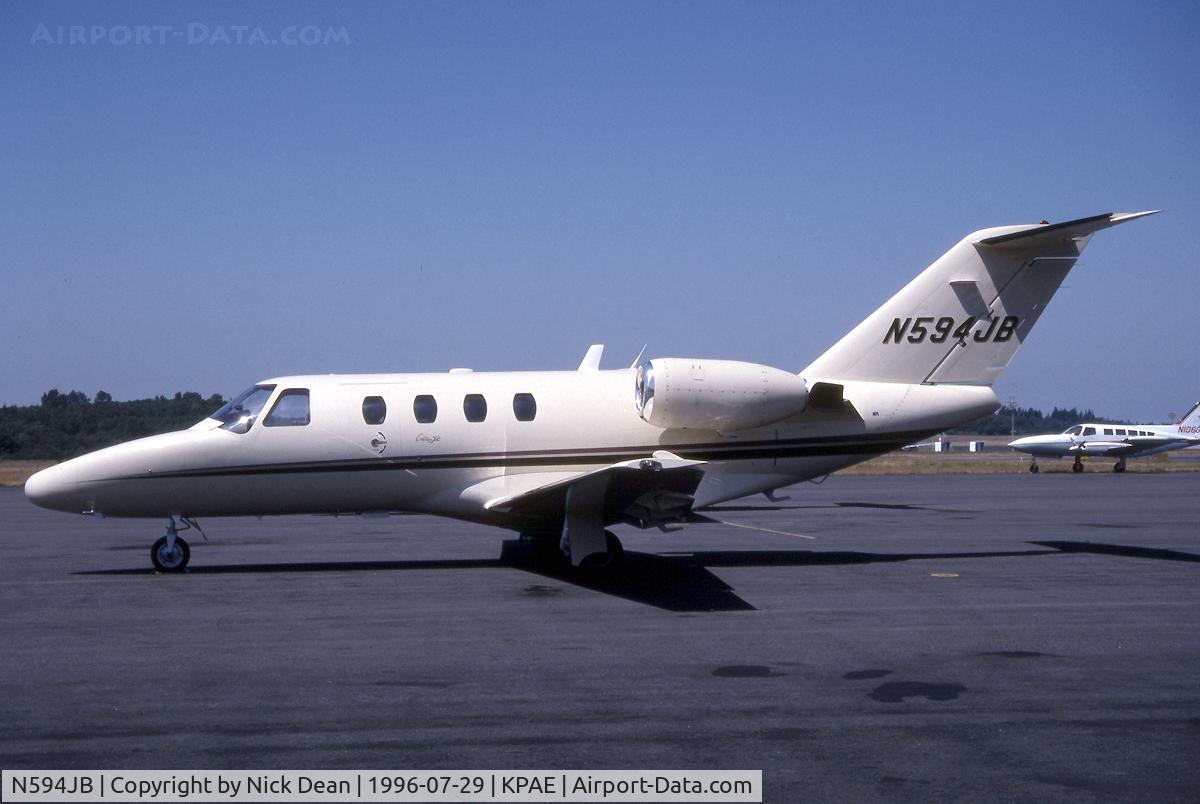 N594JB, 1994 Cessna 525 CitationJet CJ1 C/N 525-0067, KPAE (Seen here as N594JB of JB Hunt transportation and now on a Jet Blue Bus the CJ is currently registered N525TF as posted for C/N accuracy)