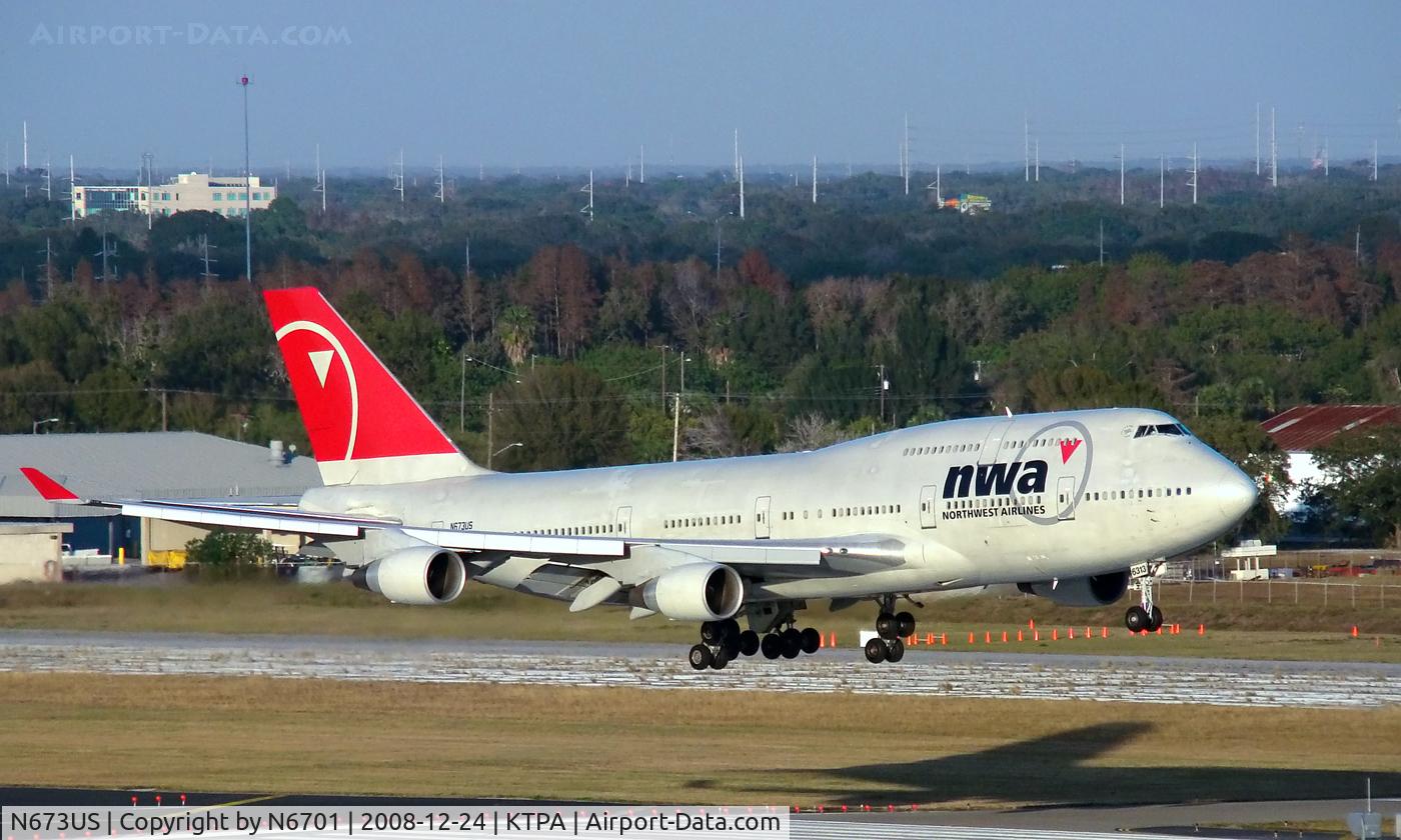 N673US, 1999 Boeing 747-451 C/N 30268, Northwest 744--Charter flight at TPA