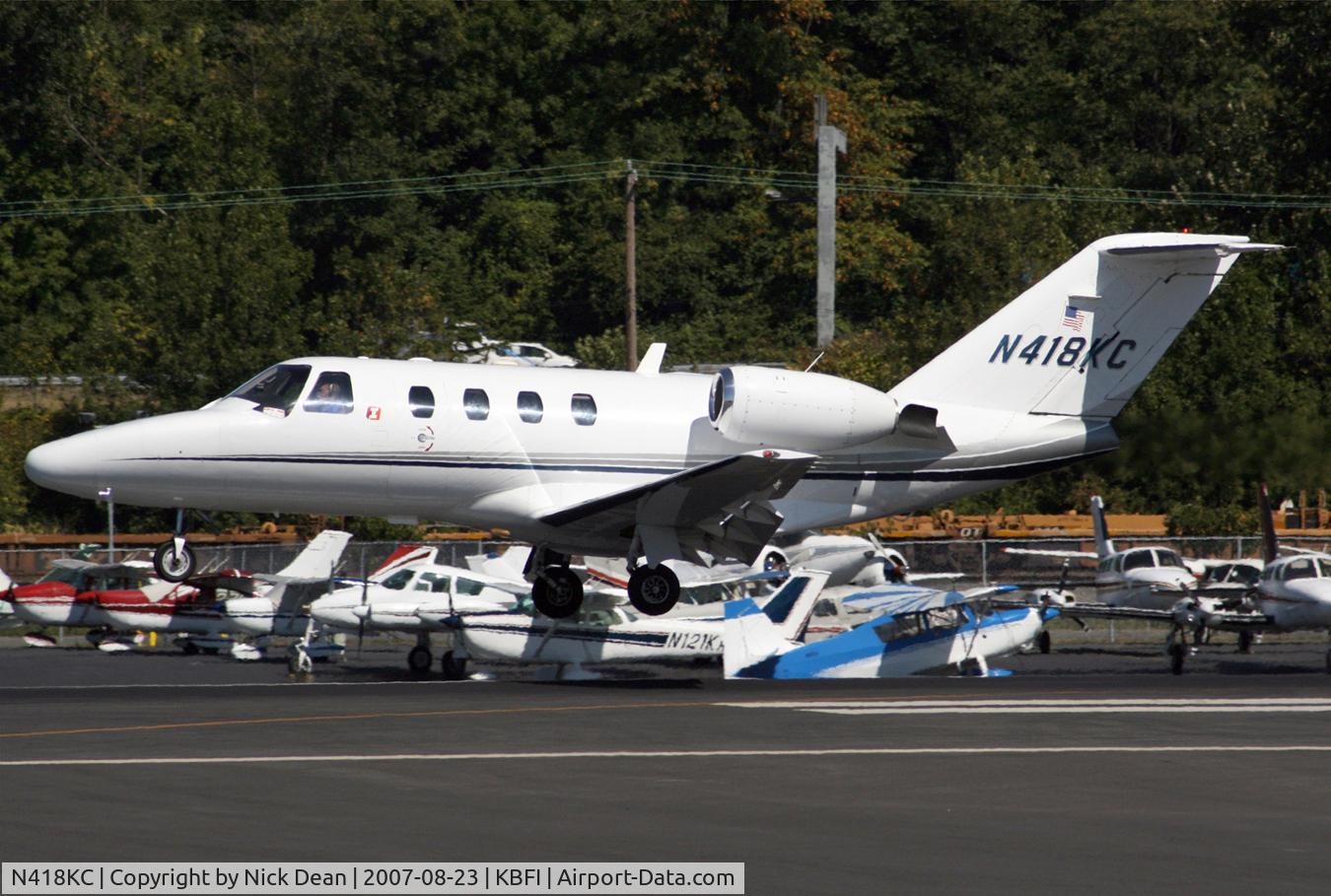 N418KC, 1996 Cessna 525 CitationJet CJ1 C/N 525-0130, KBFI