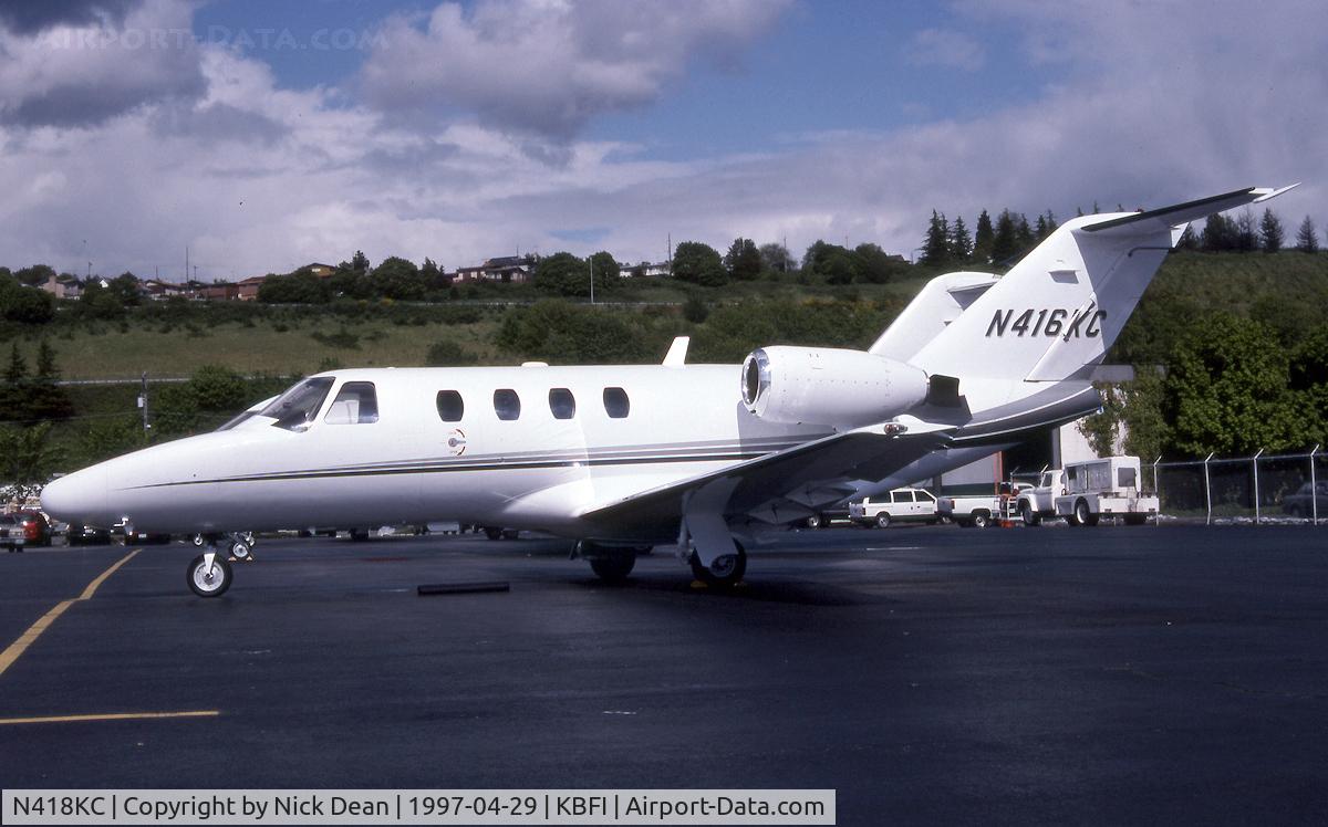 N418KC, 1996 Cessna 525 CitationJet CJ1 C/N 525-0130, KBFI (Seen here as N416KC this aircraft was re registered N418KC as posted and shown as such in the previous upload)