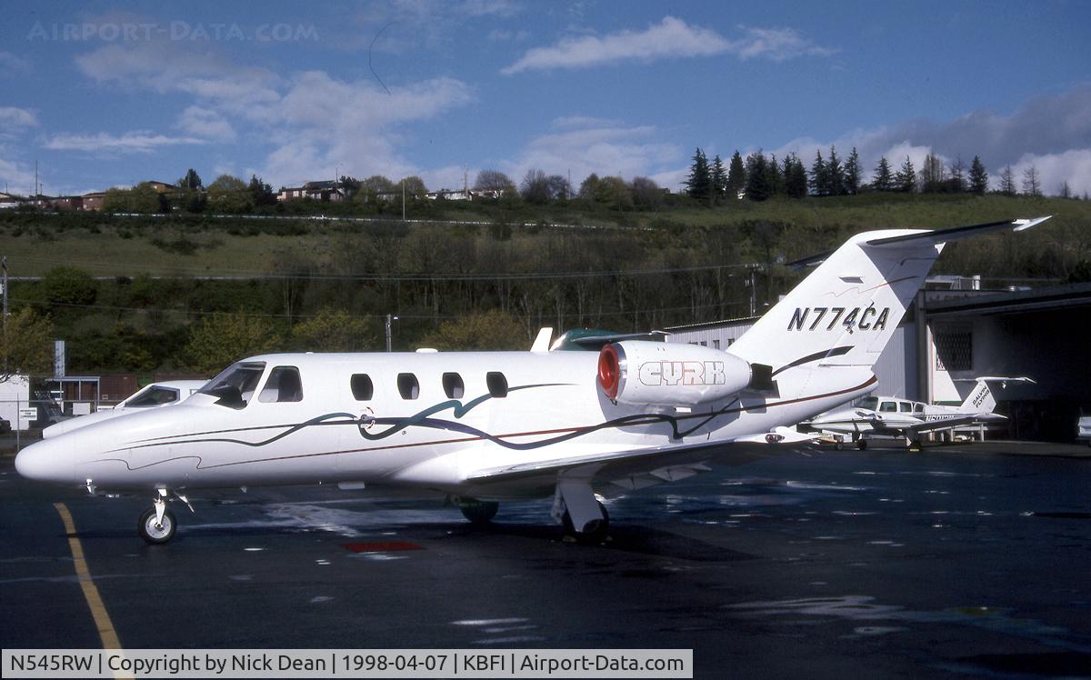 N545RW, 1996 Cessna 525 CitationJet C/N 525-0141, KBFI (Seen here as N774CA this aircaft is now registered N545RW as posted for C/N accuracy)