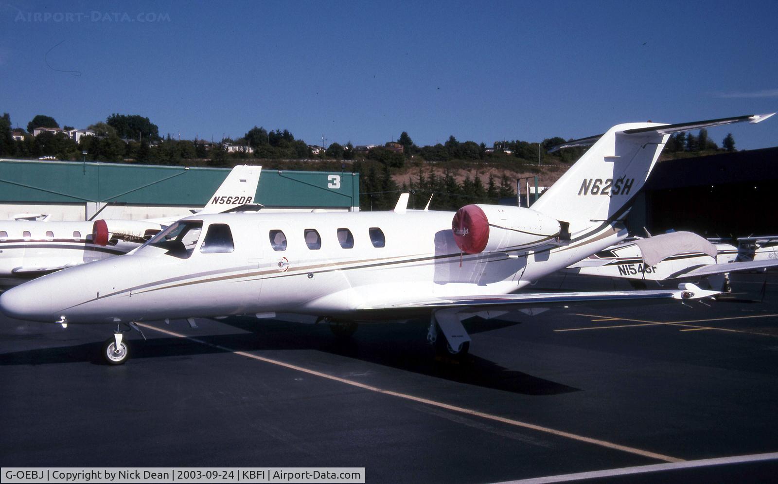 G-OEBJ, 2001 Cessna 525 CitationJet CJ1 C/N 525-0423, KBFI (Seen here as N62SH and currently registered G-OEBJ as posted for C/N accuracy)