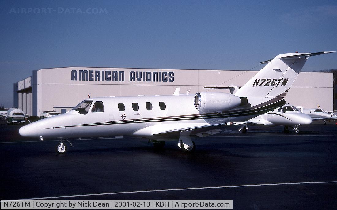 N726TM, 2001 Cessna 525 CitationJet CJ1 C/N 525-0414, KBFI