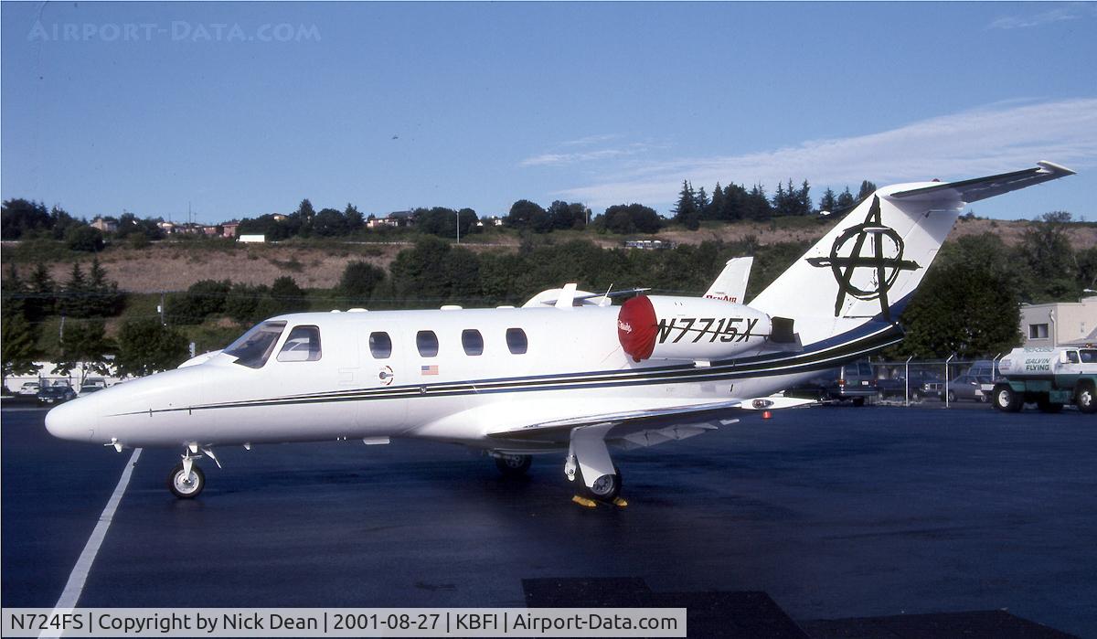 N724FS, 2000 Cessna 525 C/N 525-0387, KBFI (Seen here as N7715X this airframe was replaced by a second N7715X C/N 525-0653 the original CJ has become N724FS as posted for C/N accuracy)