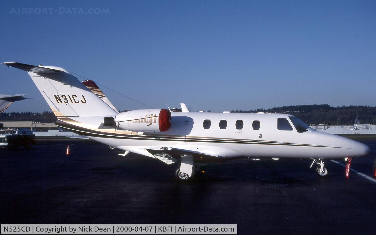 N525CD, 2000 Cessna 525 CitationJet CJ1 C/N 525-0360, KBFI (525-0360 Seen here as N31CJ the second of 3 CJ's to carry this reg and currently carrying N525CD as posted for C/N accuracy)
