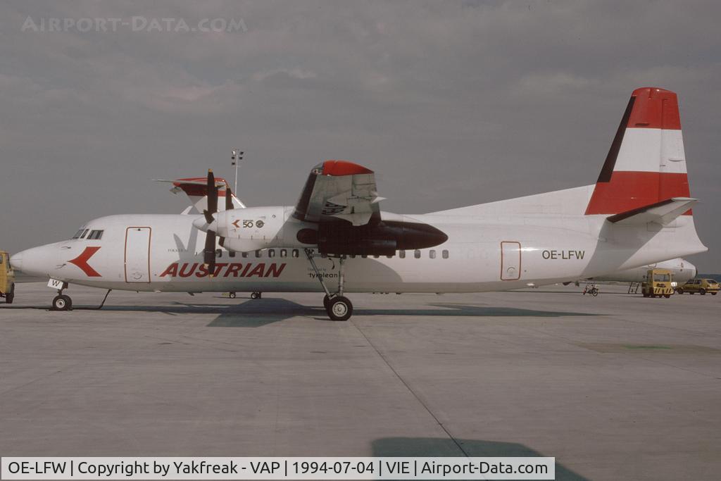 OE-LFW, 1988 Fokker 50 C/N 20115, Austrian Air Service Fokker 50