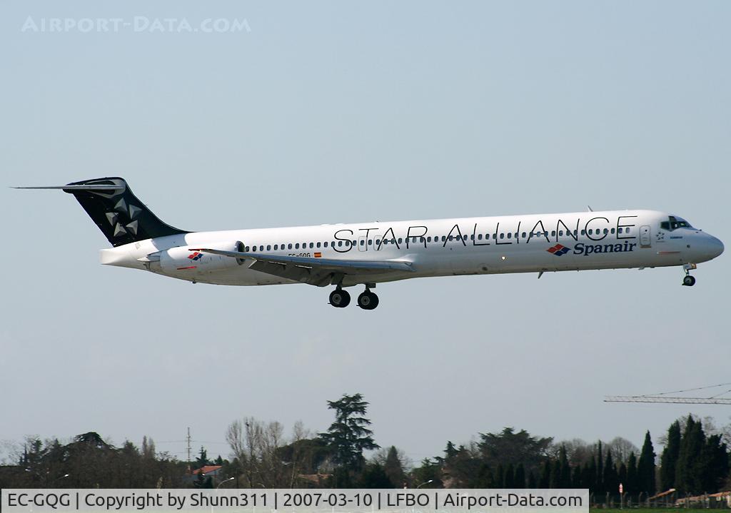 EC-GQG, 1988 McDonnell Douglas MD-83 (DC-9-83) C/N 49577, Landing rwy 32R