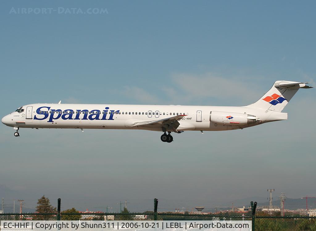 EC-HHF, 1988 McDonnell Douglas MD-82 (DC-9-82) C/N 49509, Landing rwy 25L