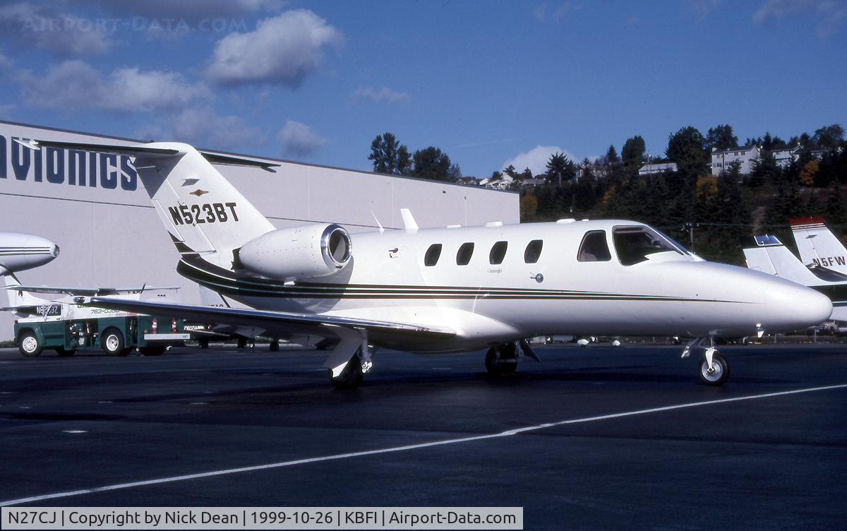 N27CJ, 1999 Cessna 525 CitationJet C/N 525-0311, KBFI (Seen here as N 523BT this aircraft is now registered N27CJ as posted)