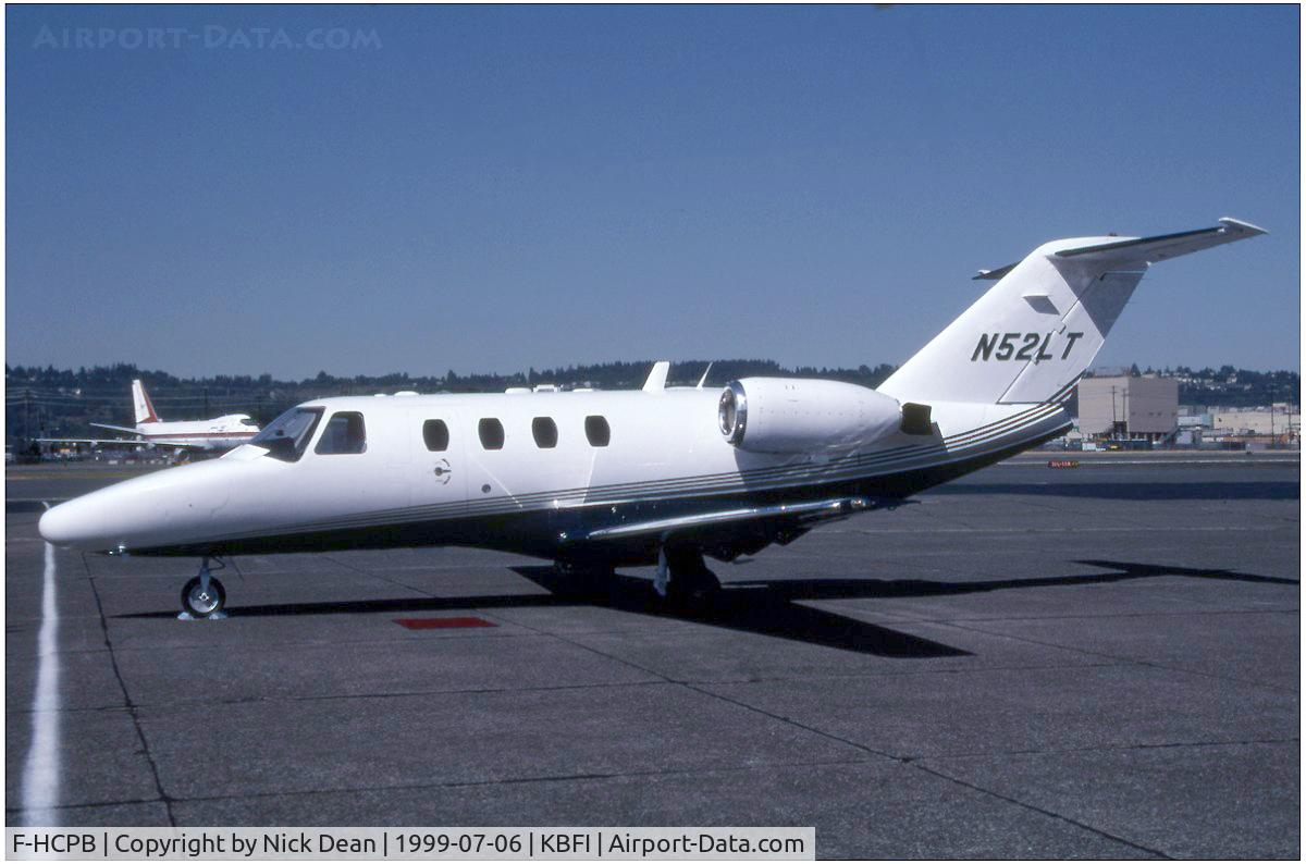 F-HCPB, 1999 Cessna 525 CitationJet CJ1 C/N 525-0322, KBFI (Seen here as N52LT this aircraft is now registered F-HCPB as posted for C/N accuracy)