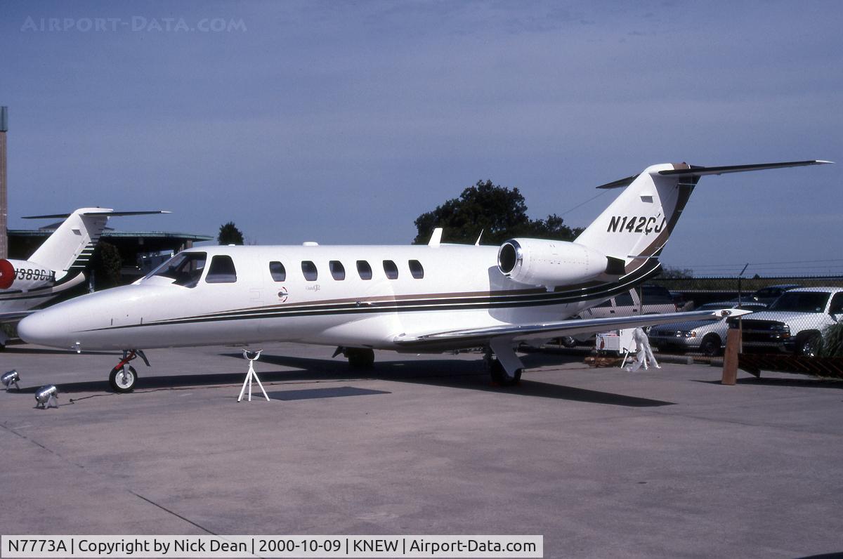 N7773A, 2000 Cessna 525A CitationJet CJ2 C/N 525A-0004, KNEW (Seen here as N142CJ and currently registered N7773A as posted for C/N accuracy)