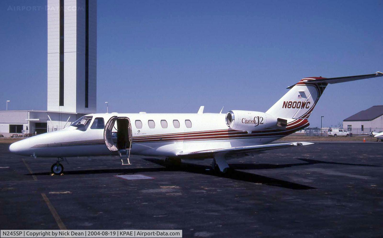 N245SP, 2000 Cessna 525A CitationJet CJ2 C/N 525A0006, KPAE (Seen here as N800WC and currently registered N245SP as posted)