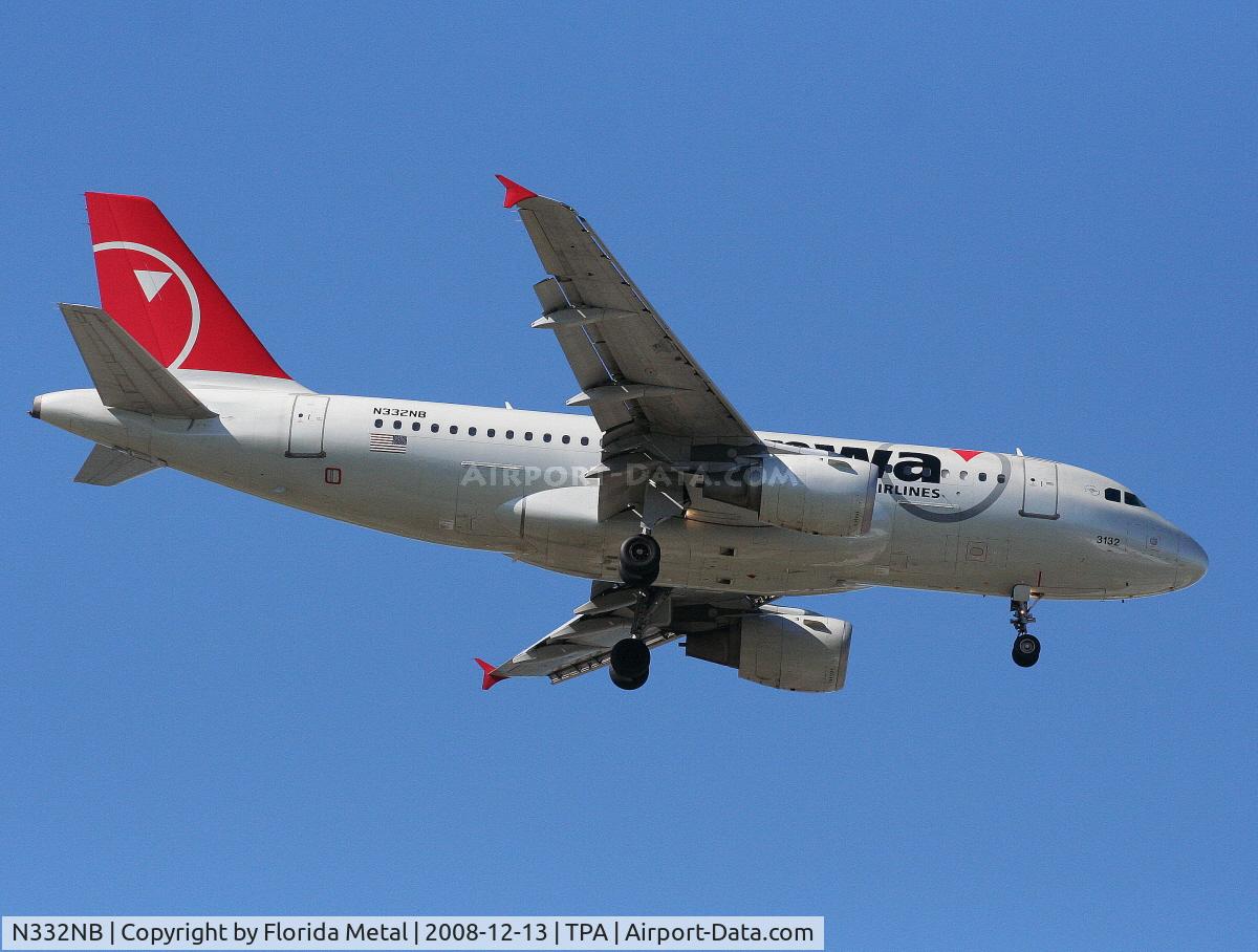 N332NB, 2001 Airbus A319-114 C/N 1570, Northwest A319