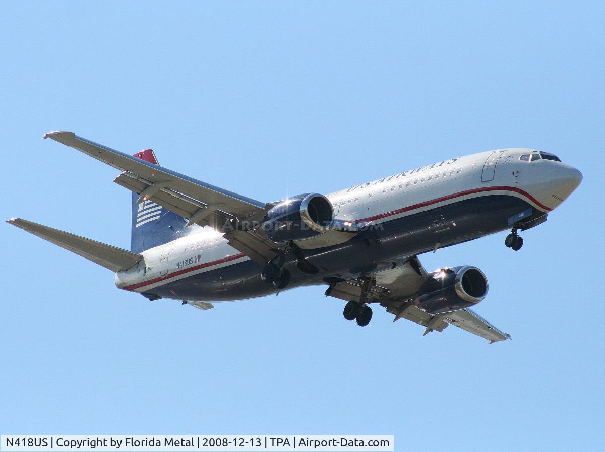 N418US, 1989 Boeing 737-401 C/N 23985, US Airways 737-400