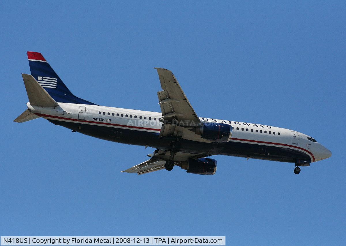 N418US, 1989 Boeing 737-401 C/N 23985, US Airways 737-400