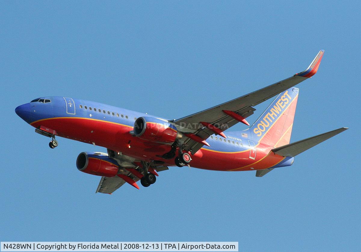 N428WN, 2002 Boeing 737-7H4 C/N 29844, Southwest 737-700