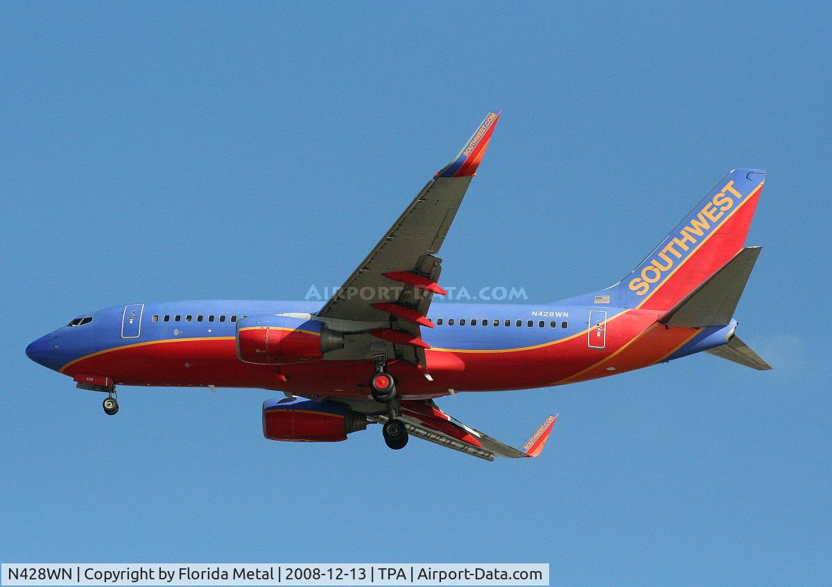 N428WN, 2002 Boeing 737-7H4 C/N 29844, Southwest 737-700