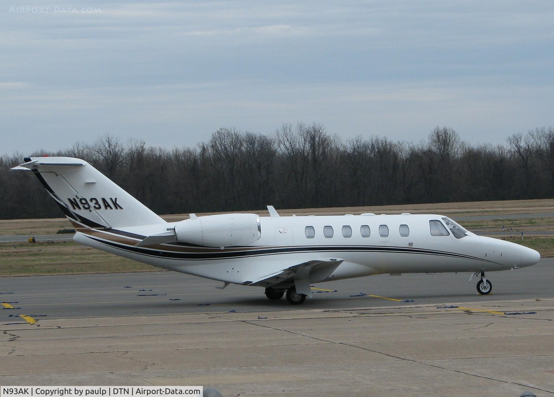 N93AK, 2007 Cessna 525A CitationJet CJ2+ C/N 525A0368, Parked at Downtown Shreveport.