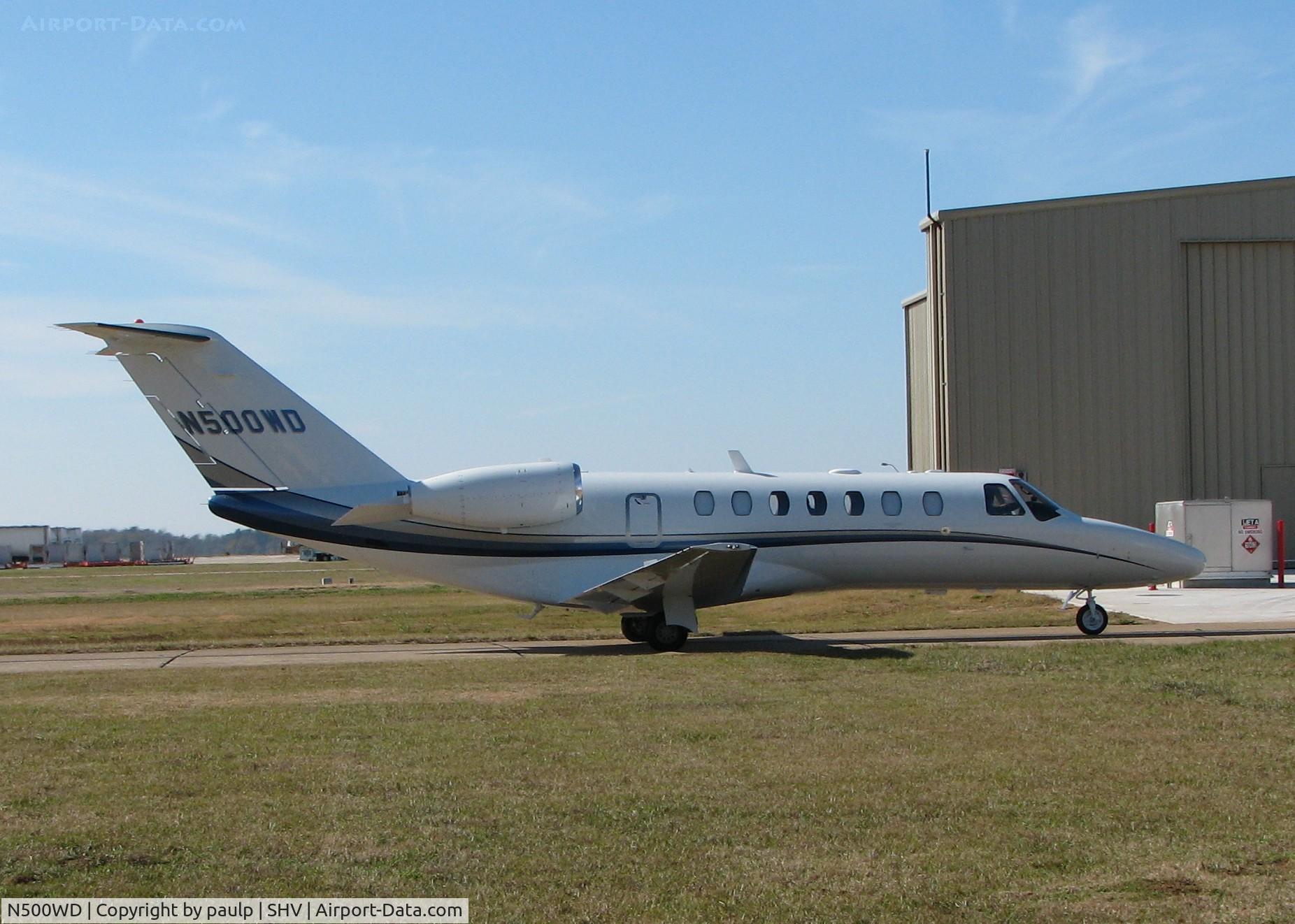 N500WD, 2008 Cessna 525B CitationJet CJ3 C/N 525B-0267, Taxiing at Shreveport Regional.