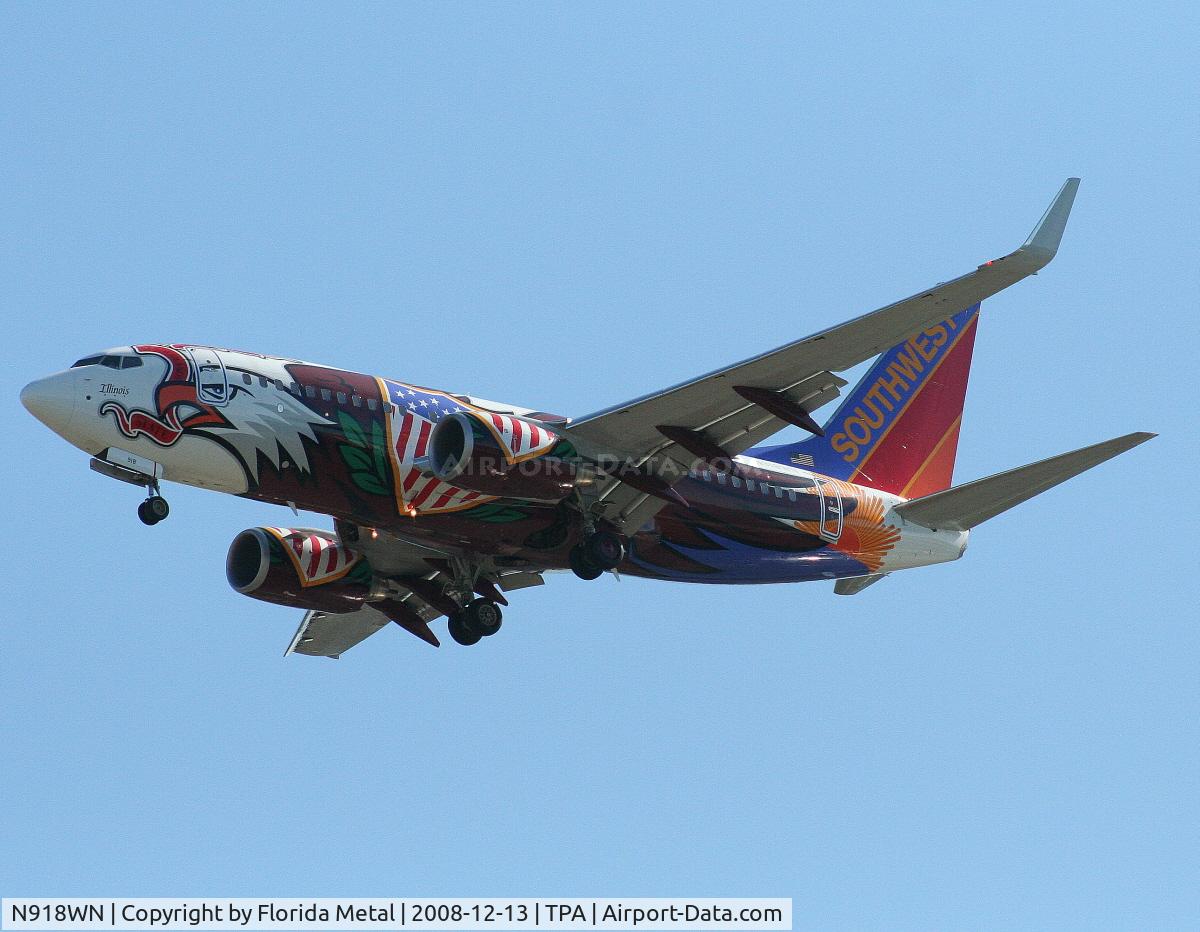 N918WN, 2008 Boeing 737-7H4 C/N 29843, Southwest 