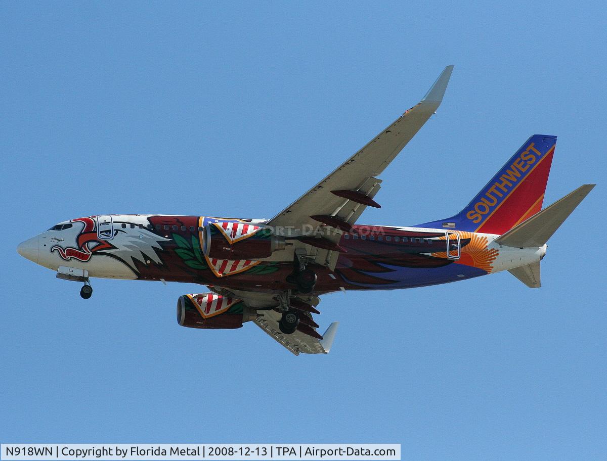N918WN, 2008 Boeing 737-7H4 C/N 29843, Southwest 