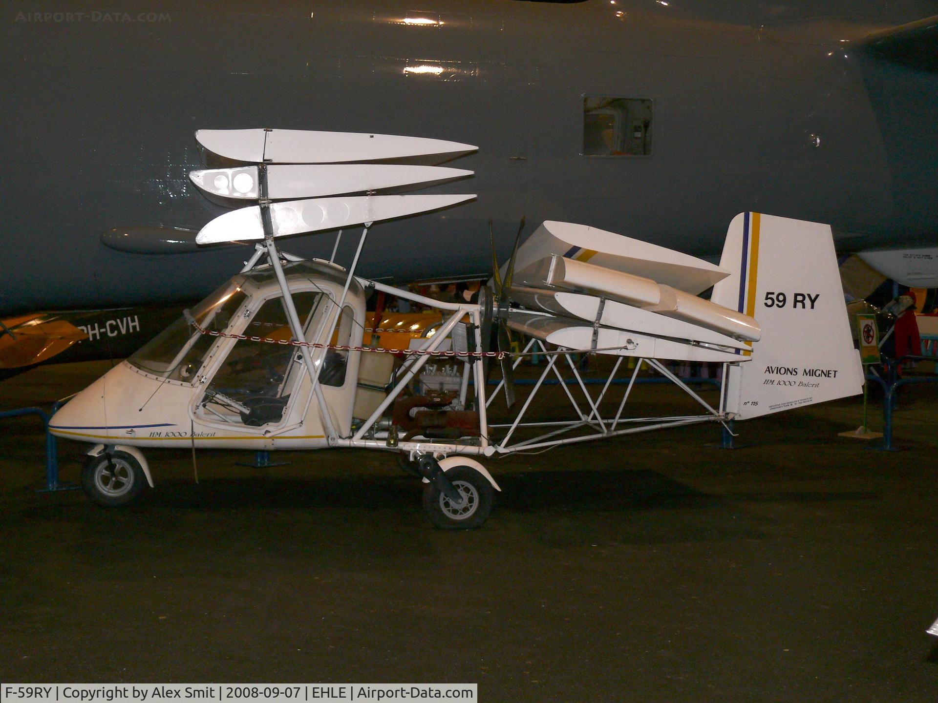 F-59RY, Mignet HM.1000 Balerit C/N 115, Mignet HM1000 Balerit F-59RY inside the Aviodrome museum