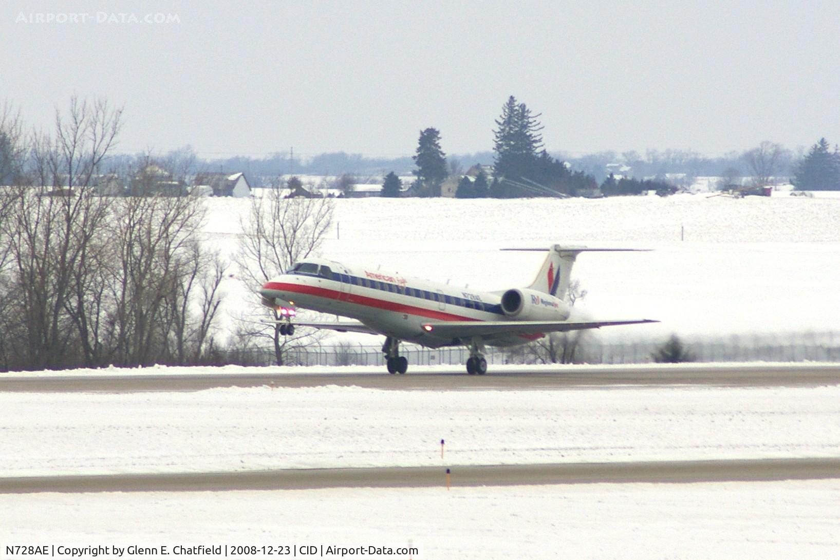 N728AE, 2000 Embraer ERJ-135LR (EMB-135LR) C/N 145328, Departing Runway 9.  On the way to O'Hare International