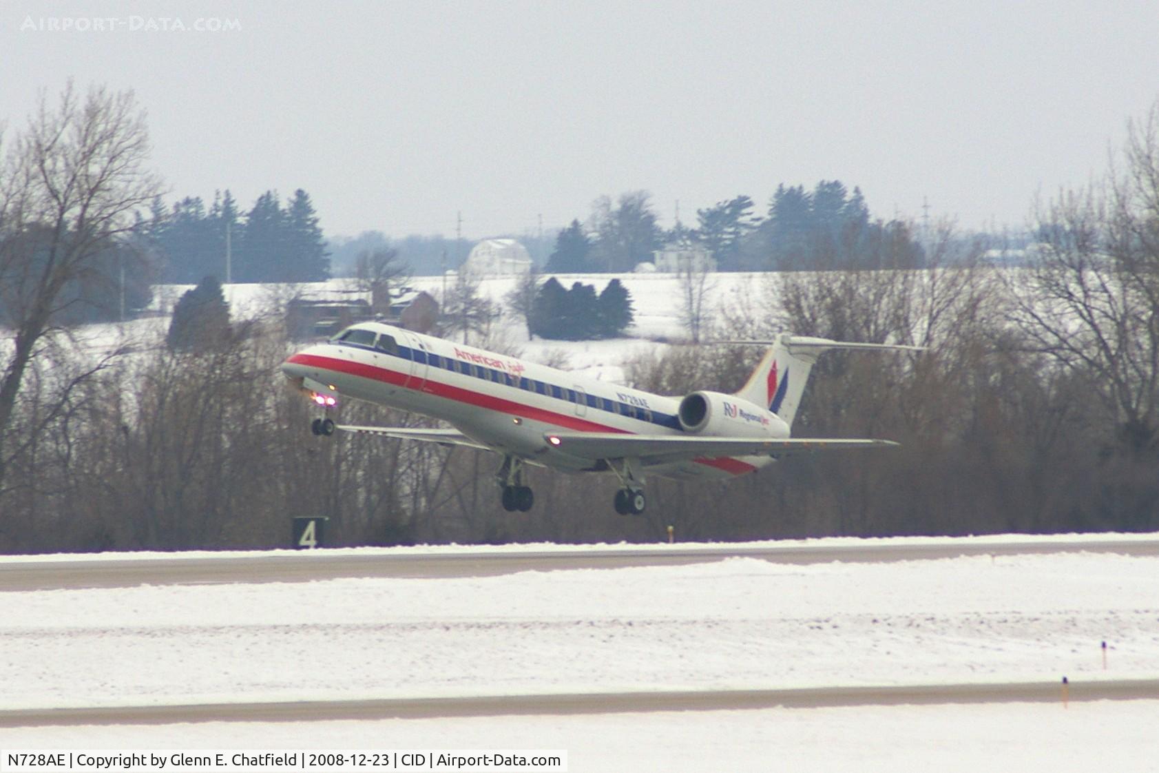 N728AE, 2000 Embraer ERJ-135LR (EMB-135LR) C/N 145328, Departing Runway 9.  On the way to O'Hare International