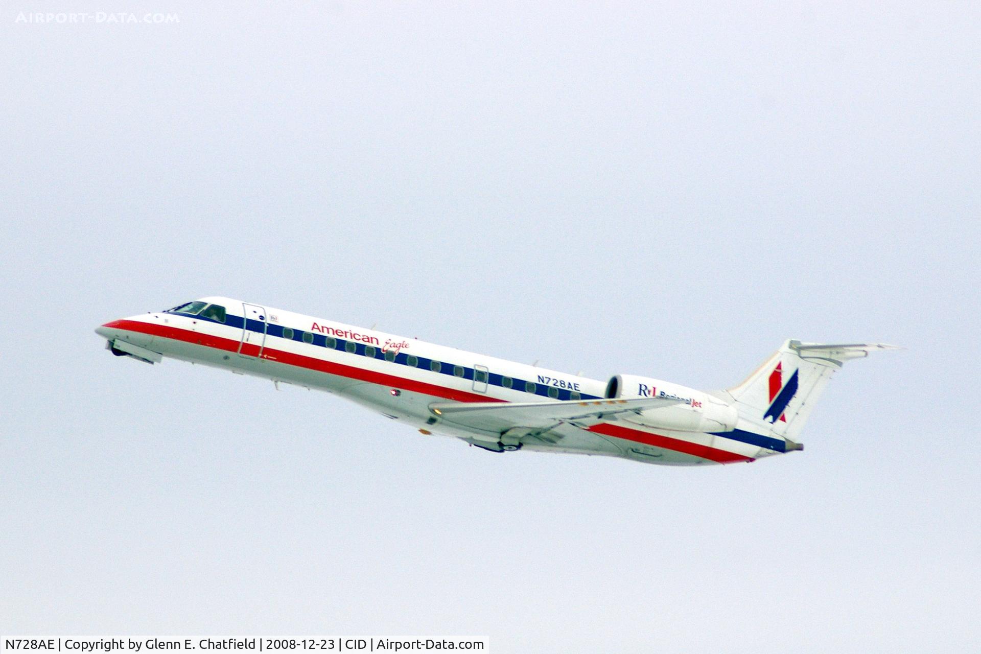 N728AE, 2000 Embraer ERJ-135LR (EMB-135LR) C/N 145328, Departing Runway 9.  On the way to O'Hare International